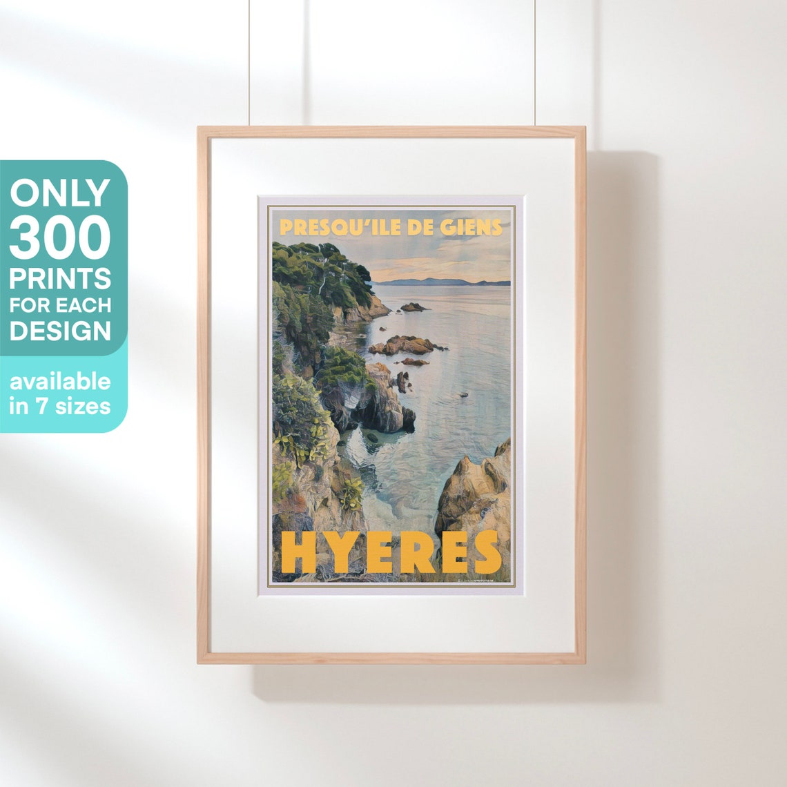 Hyeres Poster Giens Peninsula By Alecse Limited Edition France Travel Poster Var Poster Giens Print France Travel Wall Hyeres Print - Image 3