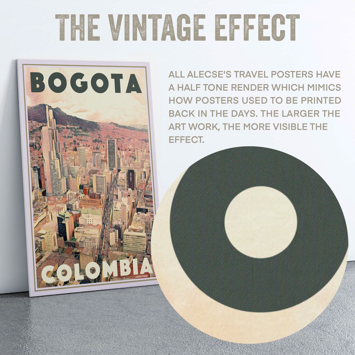 Bogota Colombia Vintage Travel Poster Aerial City Skyline View - Image 2