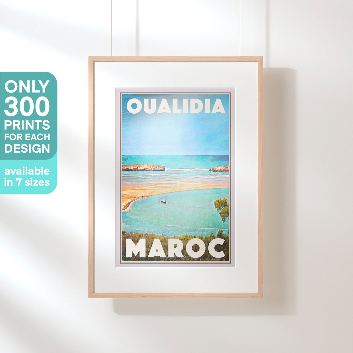 Oualidia Morocco Vintage Travel Poster Lagoon Coast Beach Art - Image 3