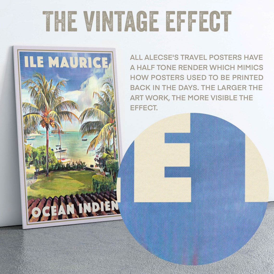 Ile Maurice Mauritius Indian Ocean Palm Beach Retro Travel Poster - Image 2