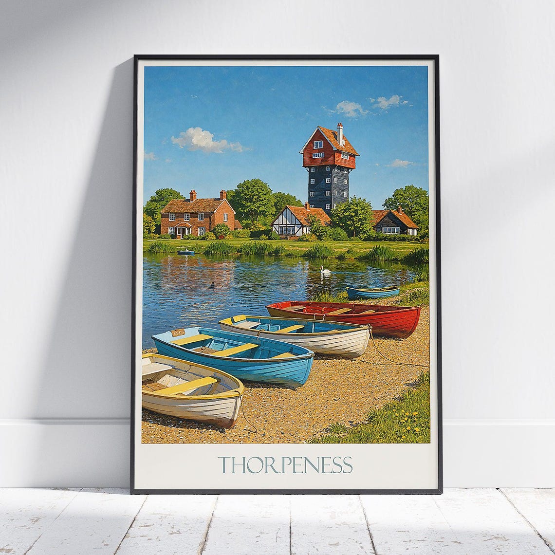 Thorpeness Suffolk House in the Clouds Vintage Travel Poster