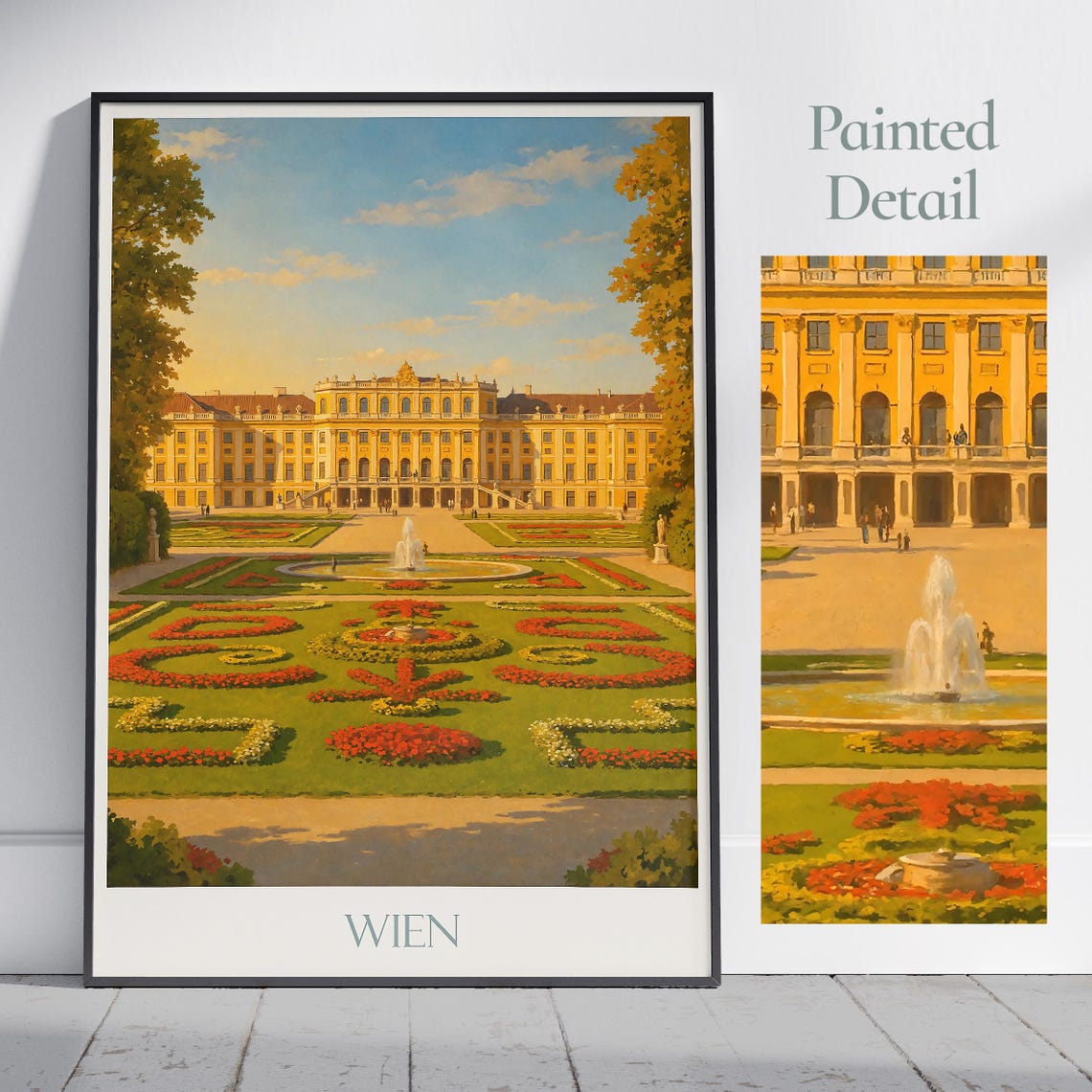 Vienna Austria Schonbrunn Palace Flower Gardens Travel Poster