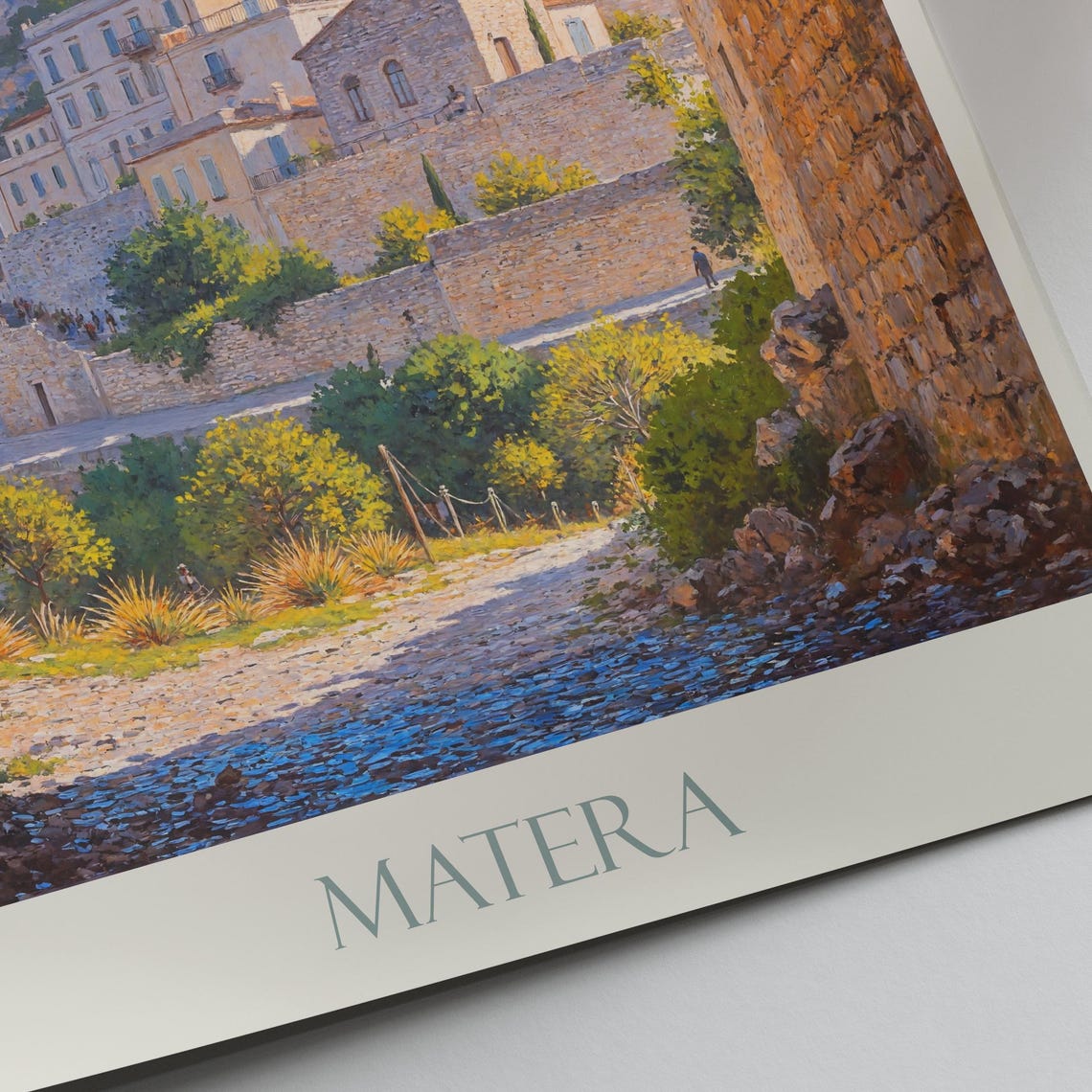 Matera Ancient Stone Hill Town Arch View Italy Travel Poster - Image 4