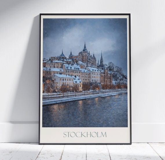 Stockholm Travel Print Sweden Travel Poster Painted Wall Art Print Home Decor Framed Personalized Print Vacation Travel Gift