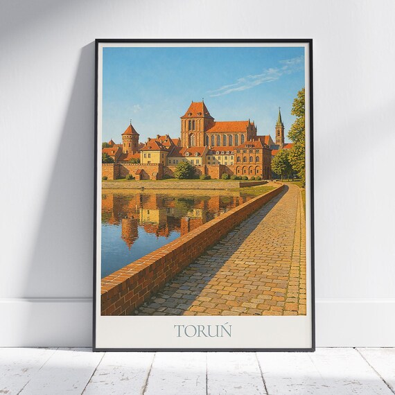 Torun Poland Gothic Old Town Poster Vistula River Medieval Artwork