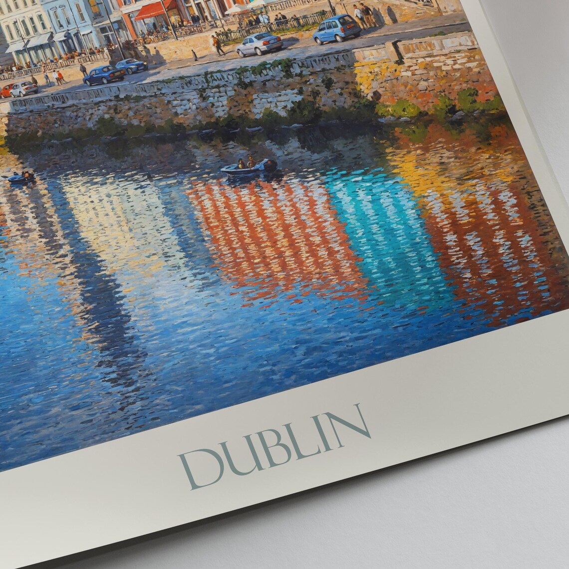 Dublin Ireland River Liffey Colorful Quays Painted Travel Poster - Image 2