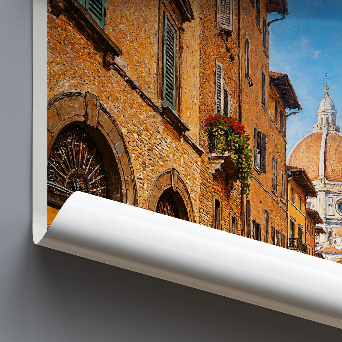Charming Florence Firenze Duomo Street Old Town Italy Travel Poster - Image 3