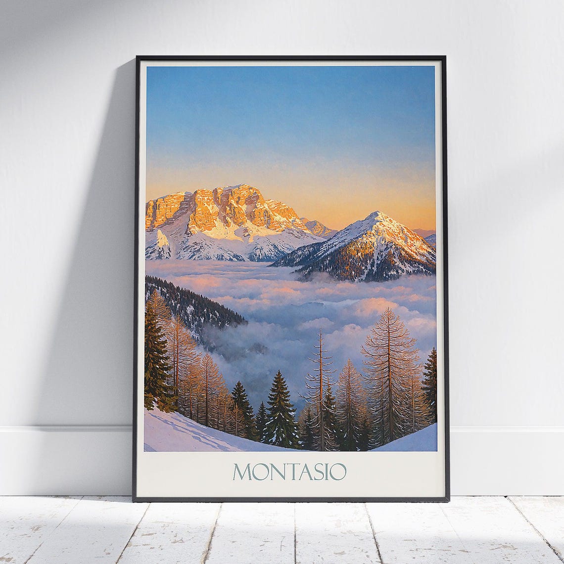 Montasio Julian Alps Sunrise Above the Clouds Mountain Poster