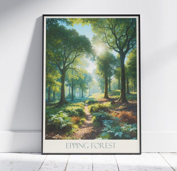 Epping Forest Travel Print Poster Travel Wall Art Home Decor Gift Personalized Framed