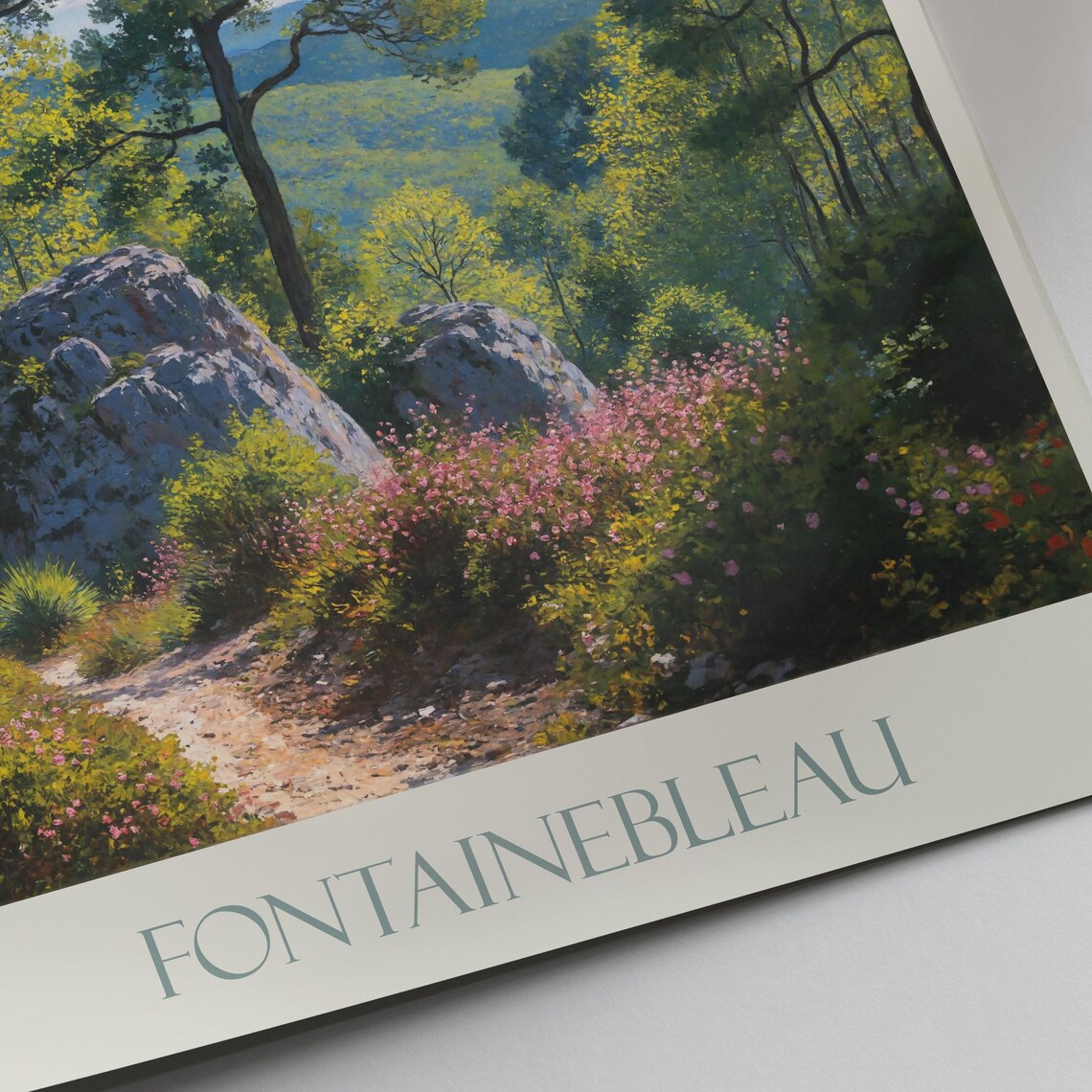 Fontainebleau France Forest Trees and Rocky Outcrop Travel Art Poster - Image 3