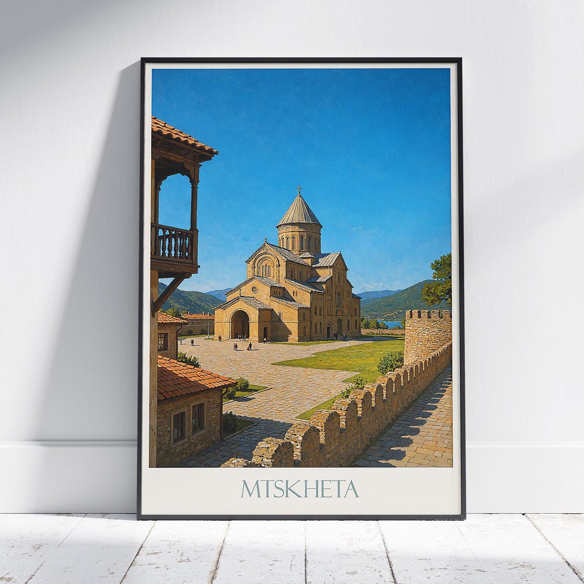 Mtskheta Cathedral Courtyard Georgia Historic Church Travel Art Poster