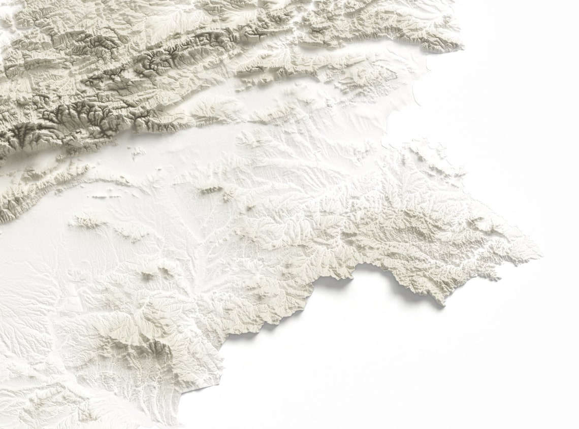 Bulgaria Topographic Relief Map Monochrome Minimalist Wall Art - Image 3