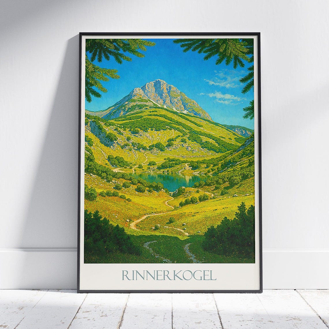 Rinnerkogel Austrian Alps Mountain Lake Alpine Valley Art Poster