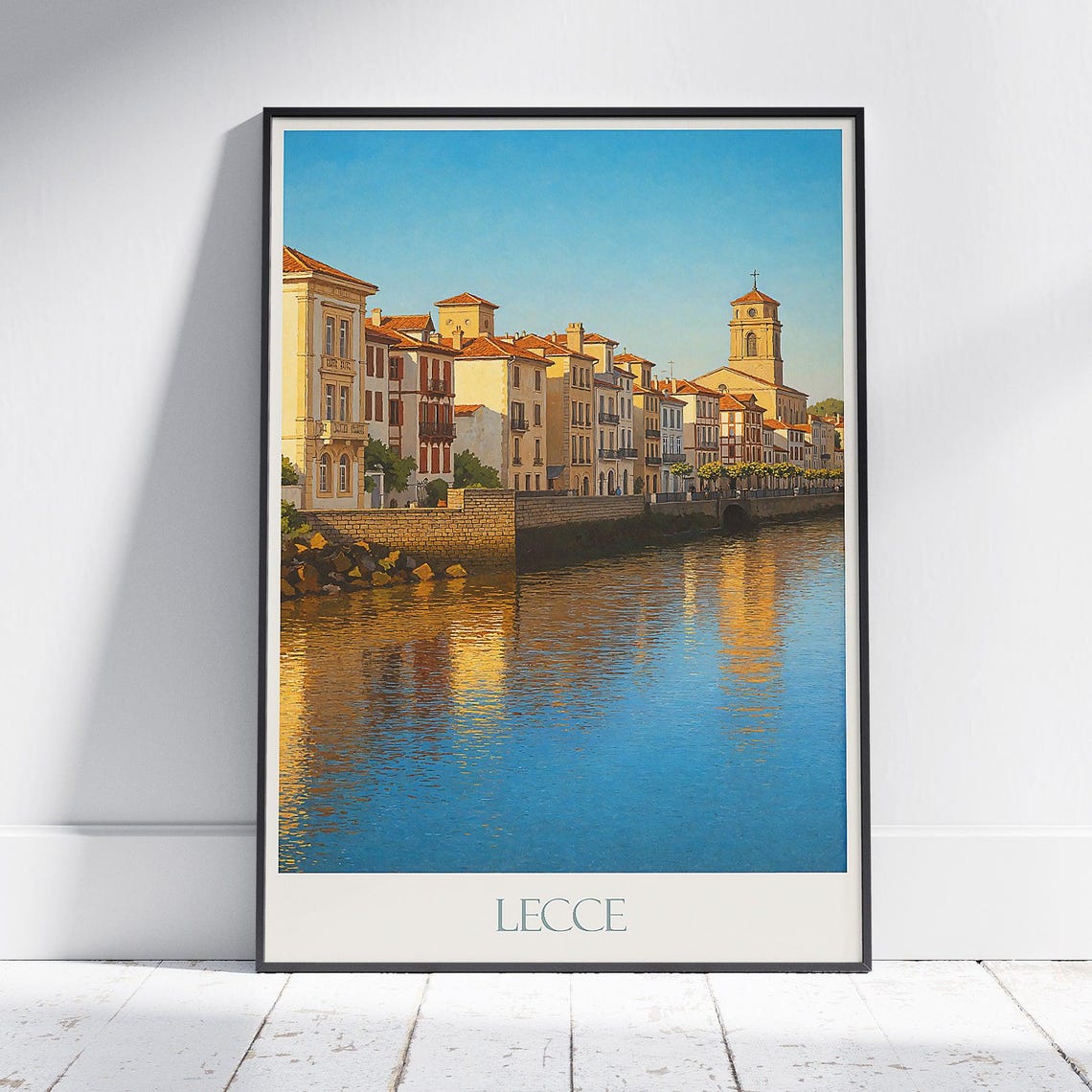 Lecce Italy Apulian Waterfront Warm Golden Light Travel Poster