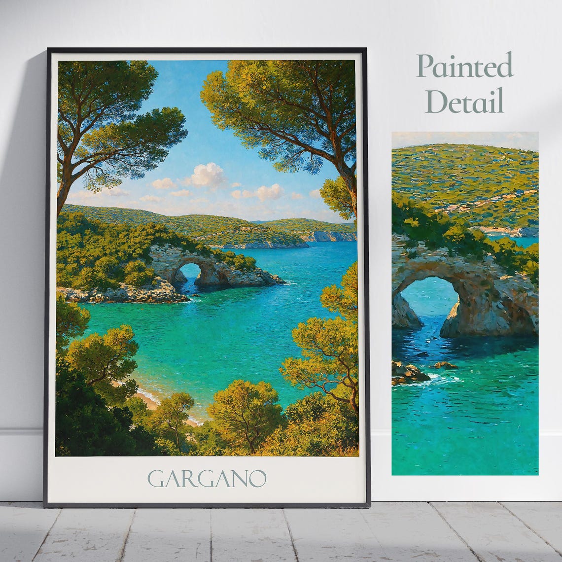 Gargano Puglia Sea Arch Turquoise Coast Italy Painted Poster