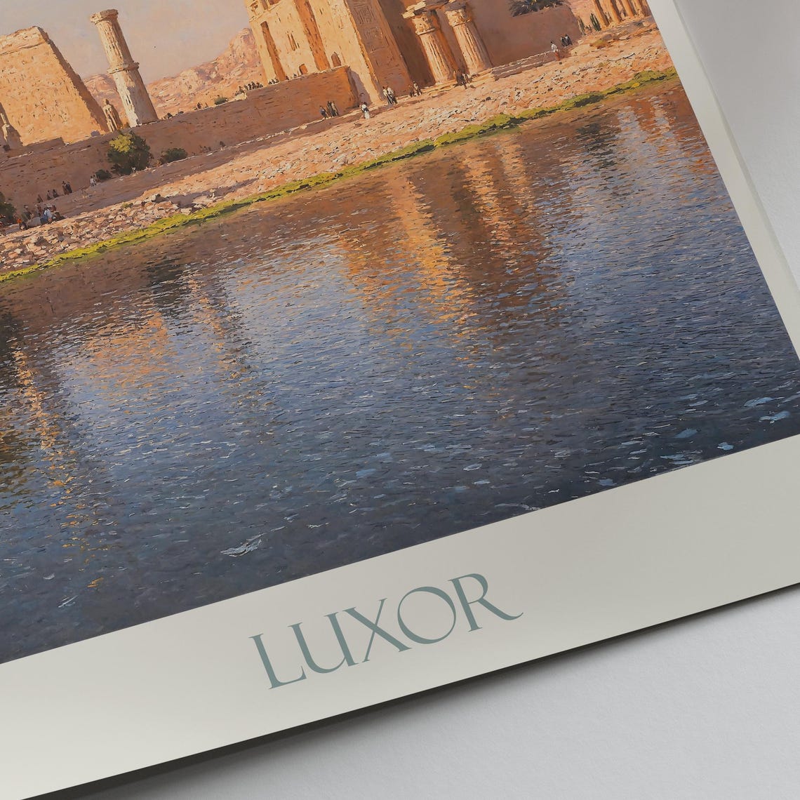 Luxor Egypt Karnak Temple Obelisk Nile Painted Travel Poster - Image 3