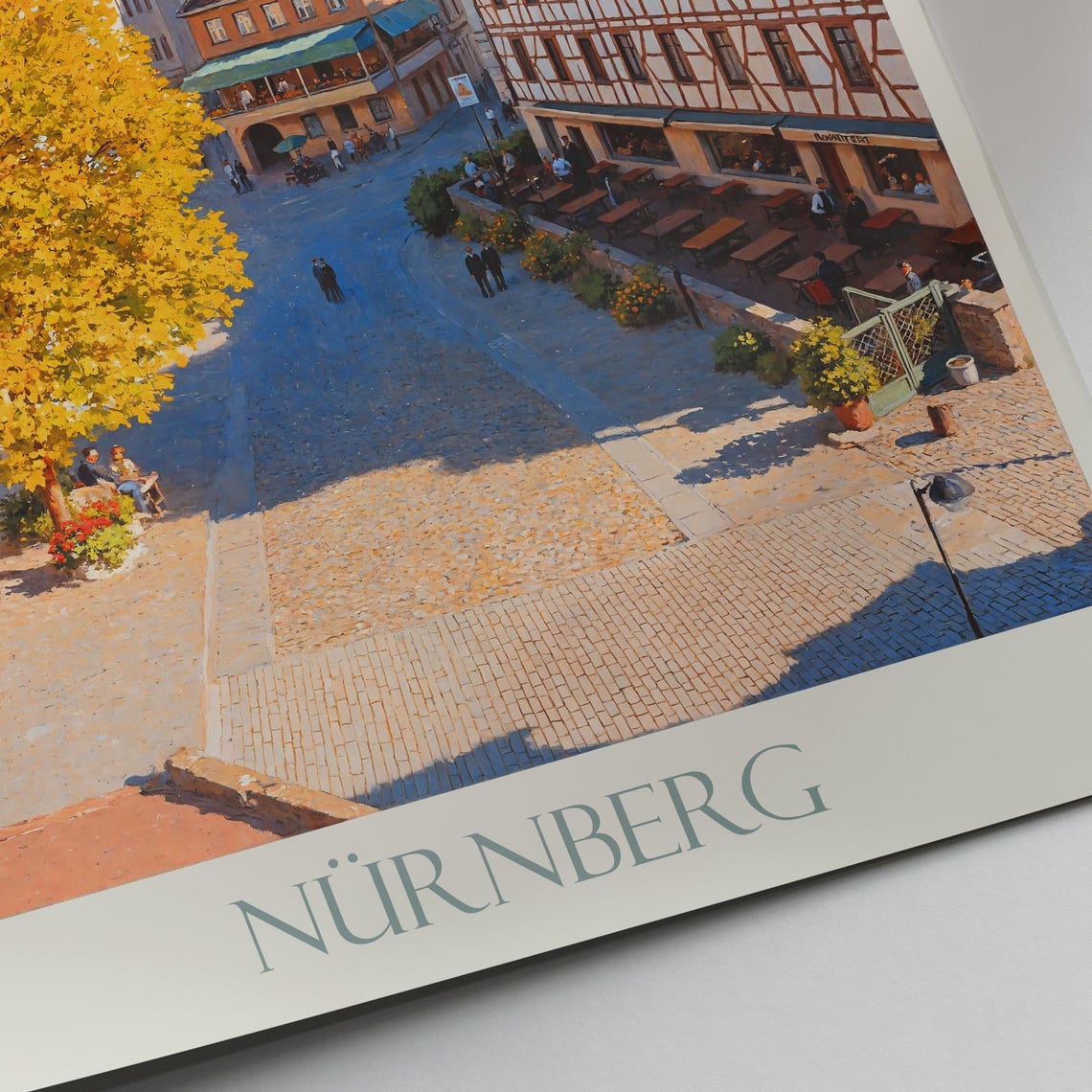 Nuremberg Germany Old Town Castle Autumn Painted Travel Poster - Image 3