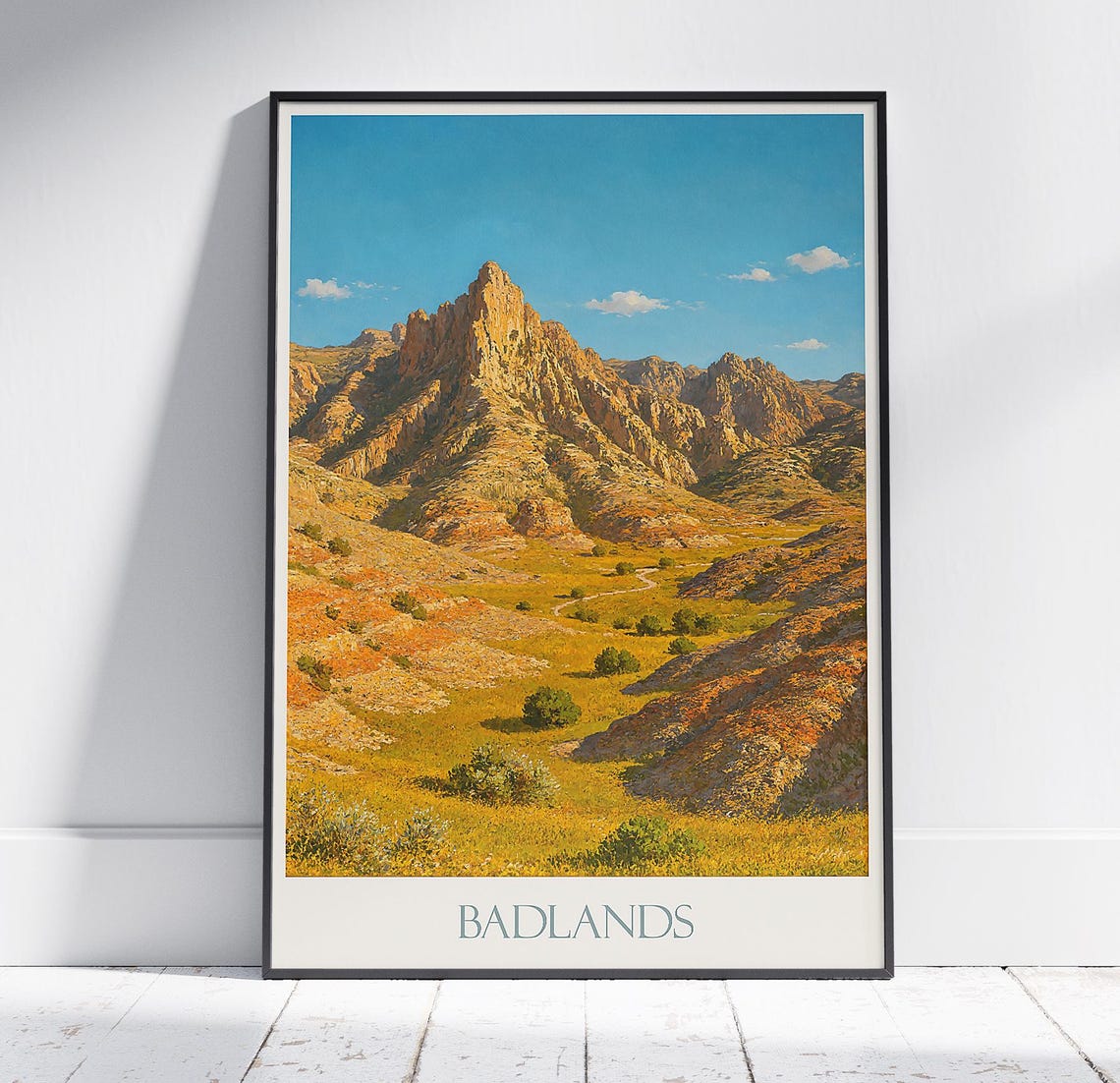 Badlands National Park Rocky Spire Golden Valley Travel Poster