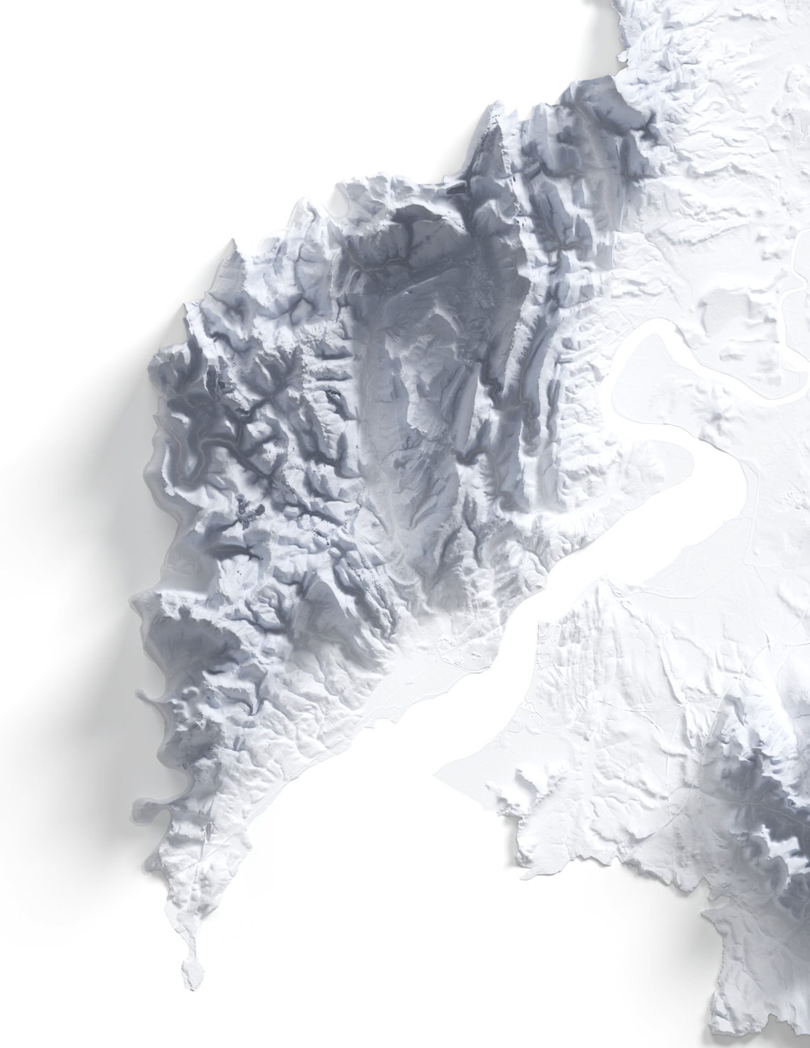 Gloucestershire Minimalist Topographic Shaded Relief Map Art Poster - Image 2