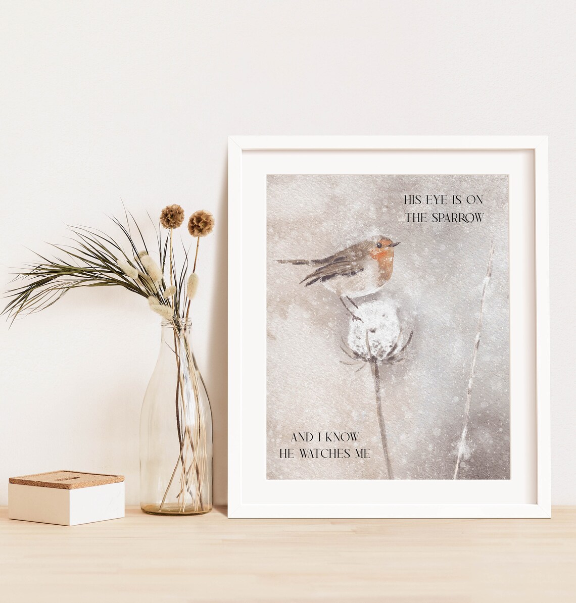 His Eye Is On The Sparrow Christian Song Art Print - Image 3