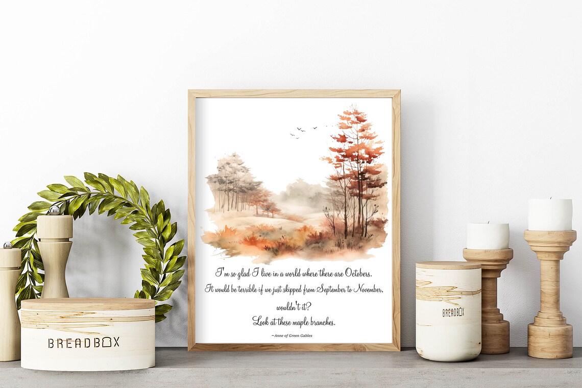 Anne of Green Gables October Quote Watercolor Fall Landscape Poster - Image 3