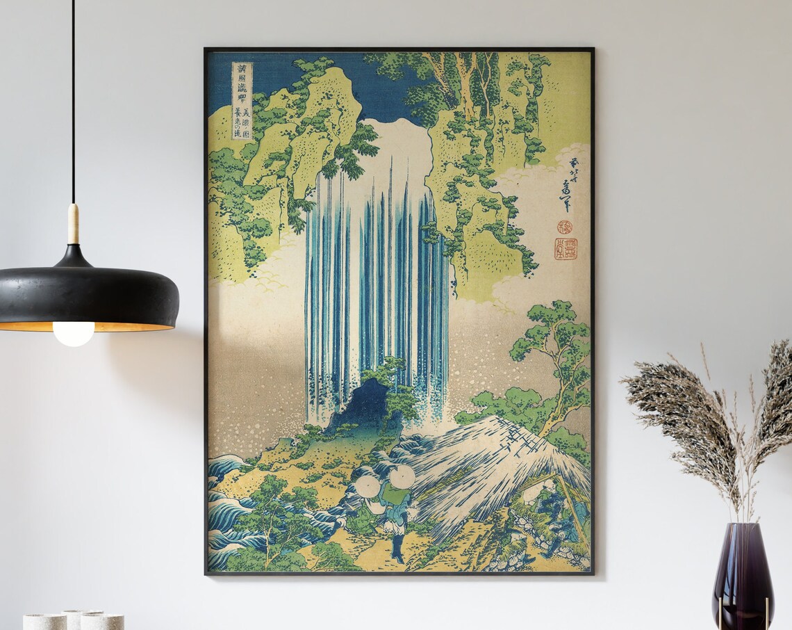 Hokusai Poster, Waterfall in Mino Province - Image 3