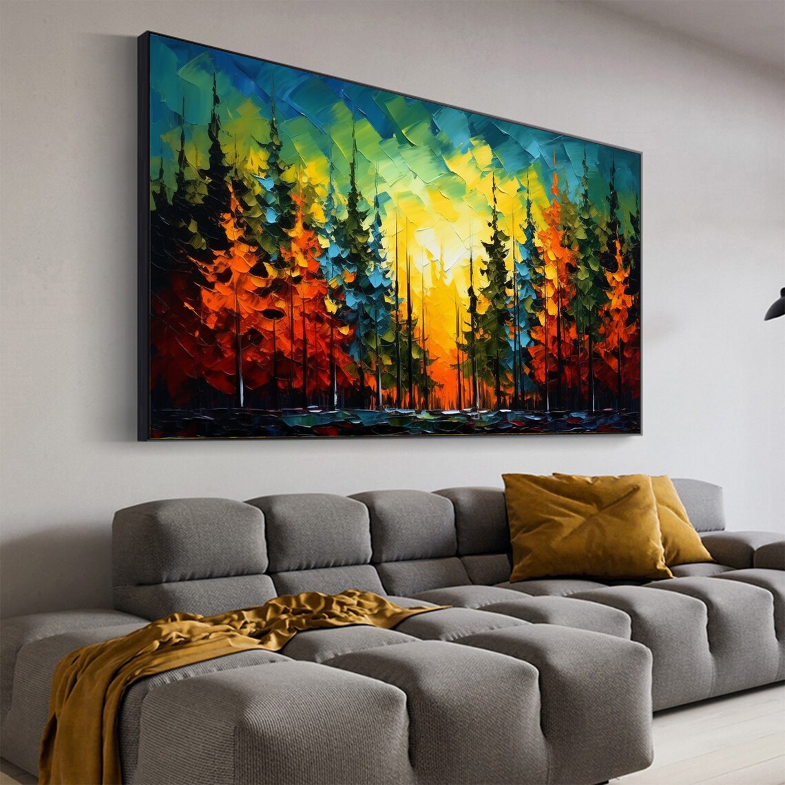 Custom Forest Oil Painting, Colorful Tree Wall Art Print - Image 4