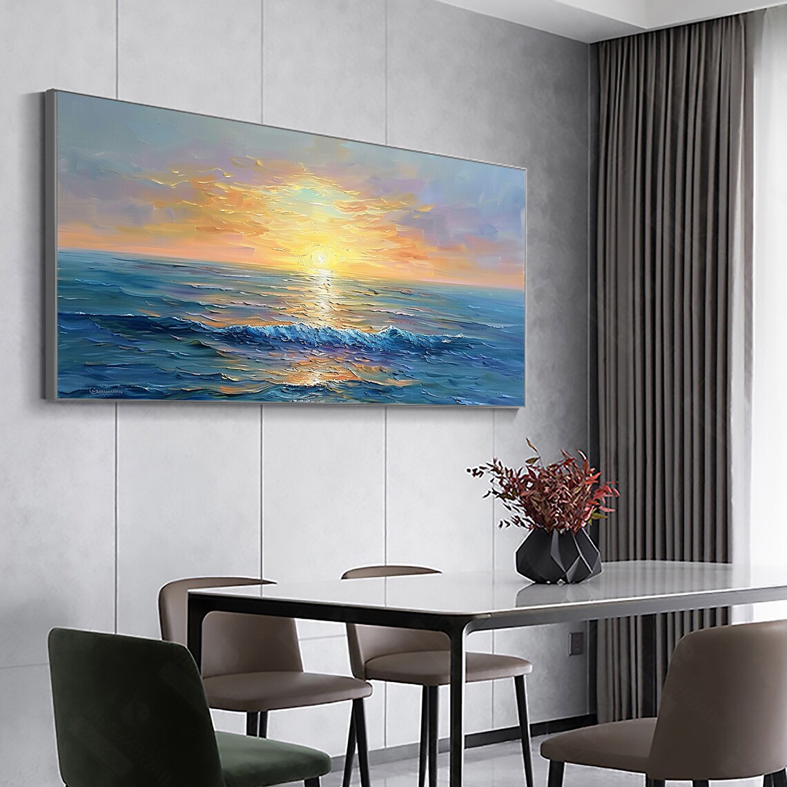 Original Sunset Seascape, Abstract Ocean Art Print - Image 2