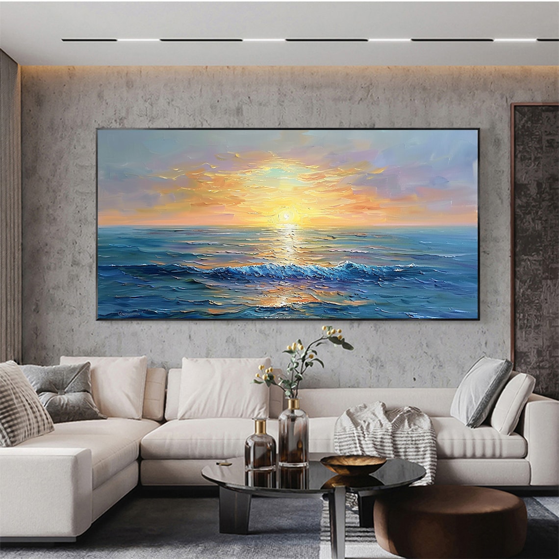 Original Sunset Seascape, Abstract Ocean Art Print - Image 4