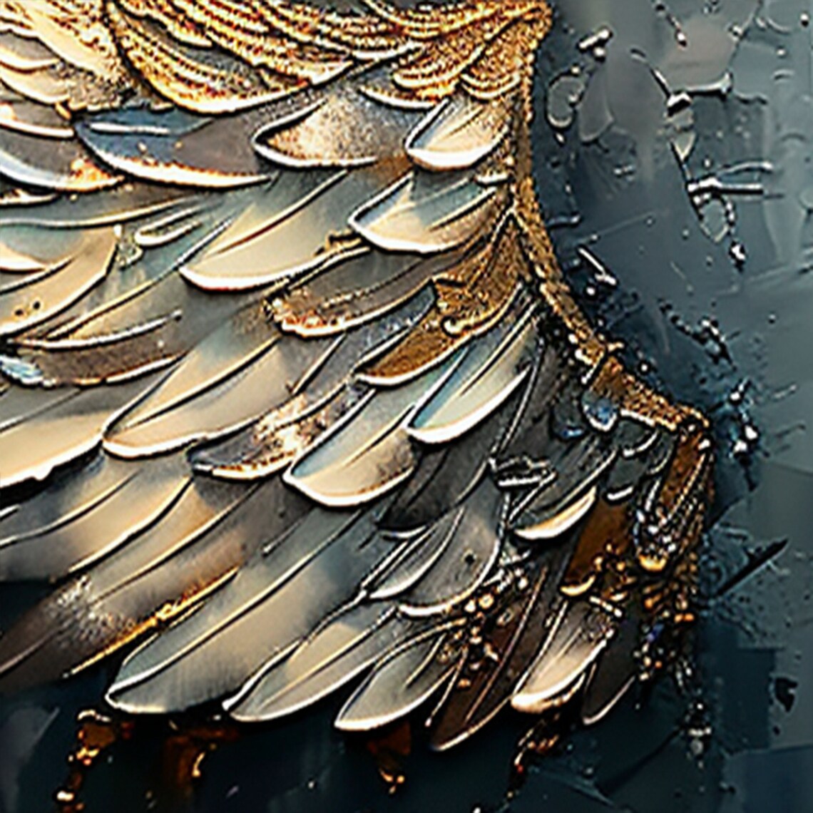 Large Angel Wing Oil Painting, Boho Wall Art Print - Image 6