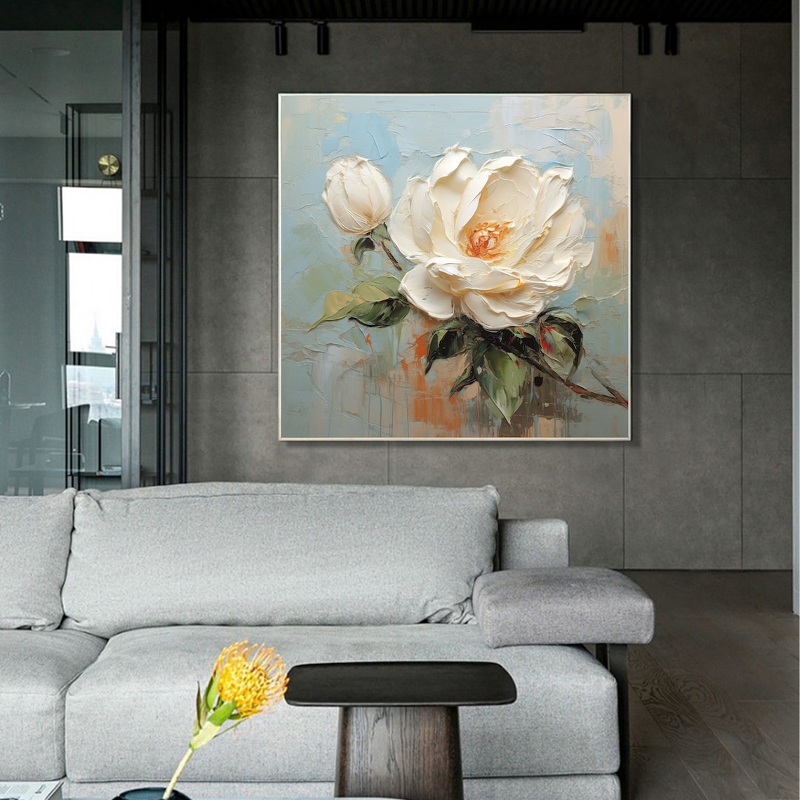 Custom Large White Flower, Abstract Minimalist Art Print - Image 5