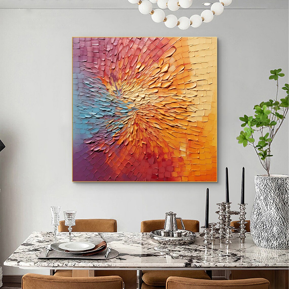 Firework Petal Burst Orange Yellow Pink Abstract Texture Poster - Image 5