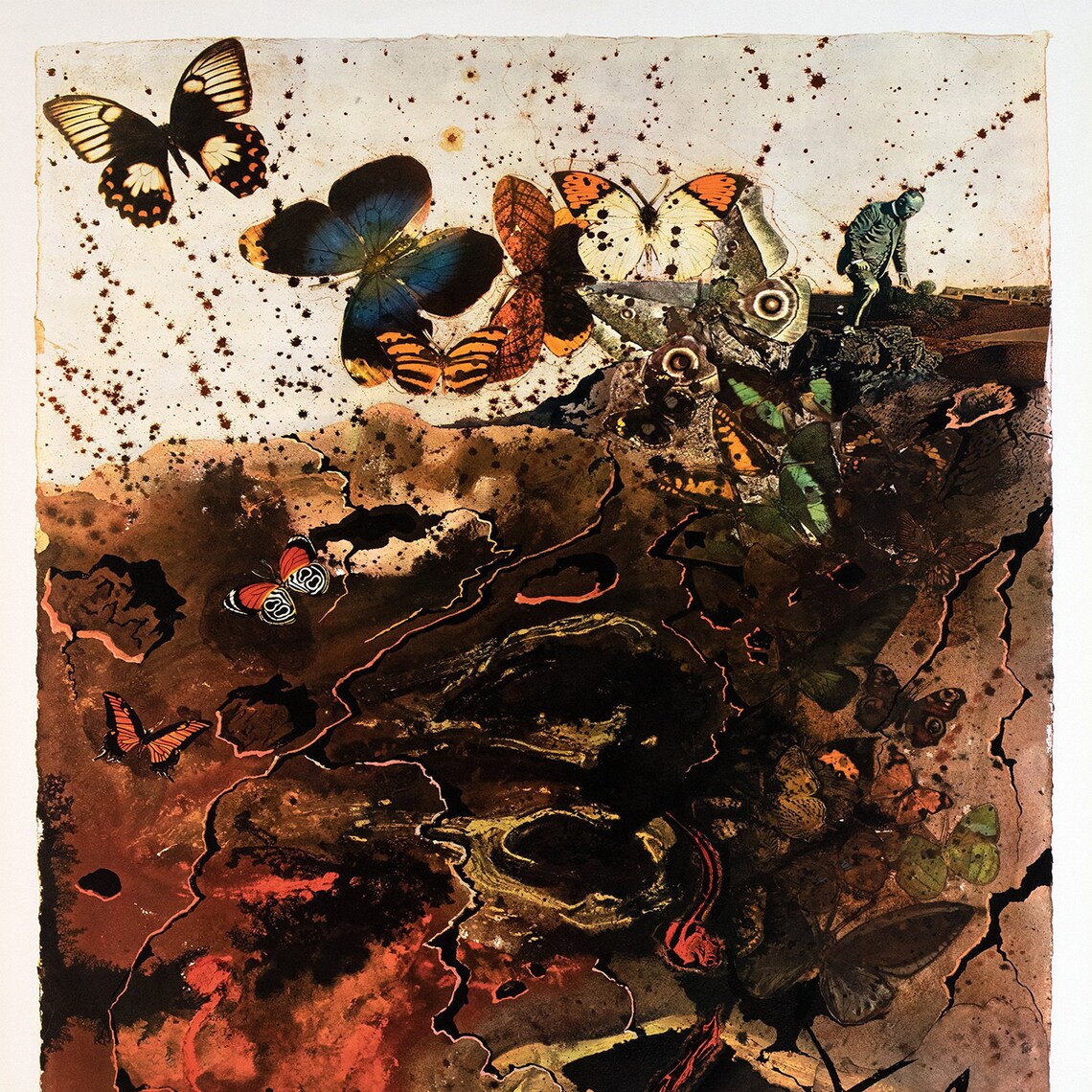 Auvergne 1969 French Railways Signed Dali Butterfly Art Poster - Image 2
