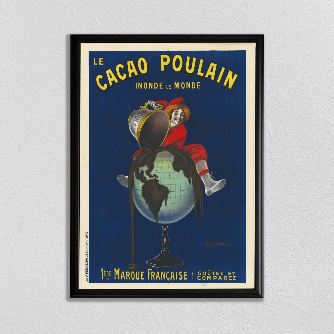 Le Cacao Poulain Paris Vintage French Travel Poster
