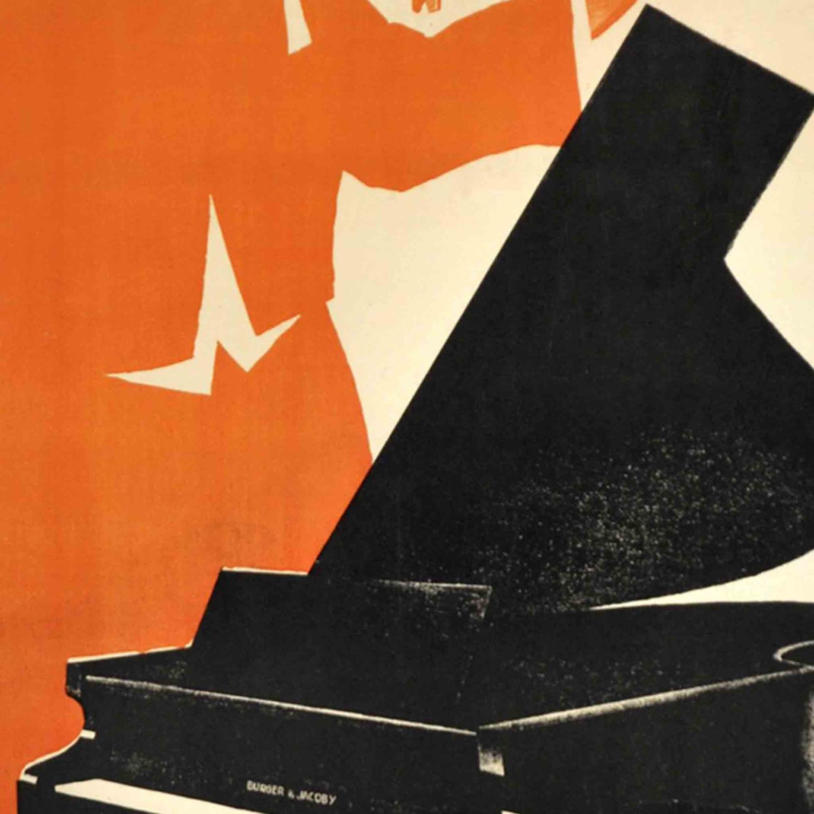 Hug Cie Piano Violin Vintage Swiss Music Store Advert Poster - Image 2