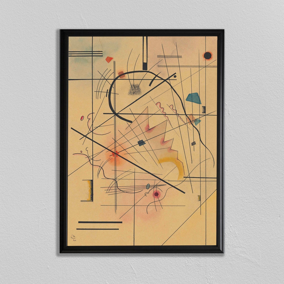 Wassily Kandinsky Abstract Geometric Line Art Composition Poster