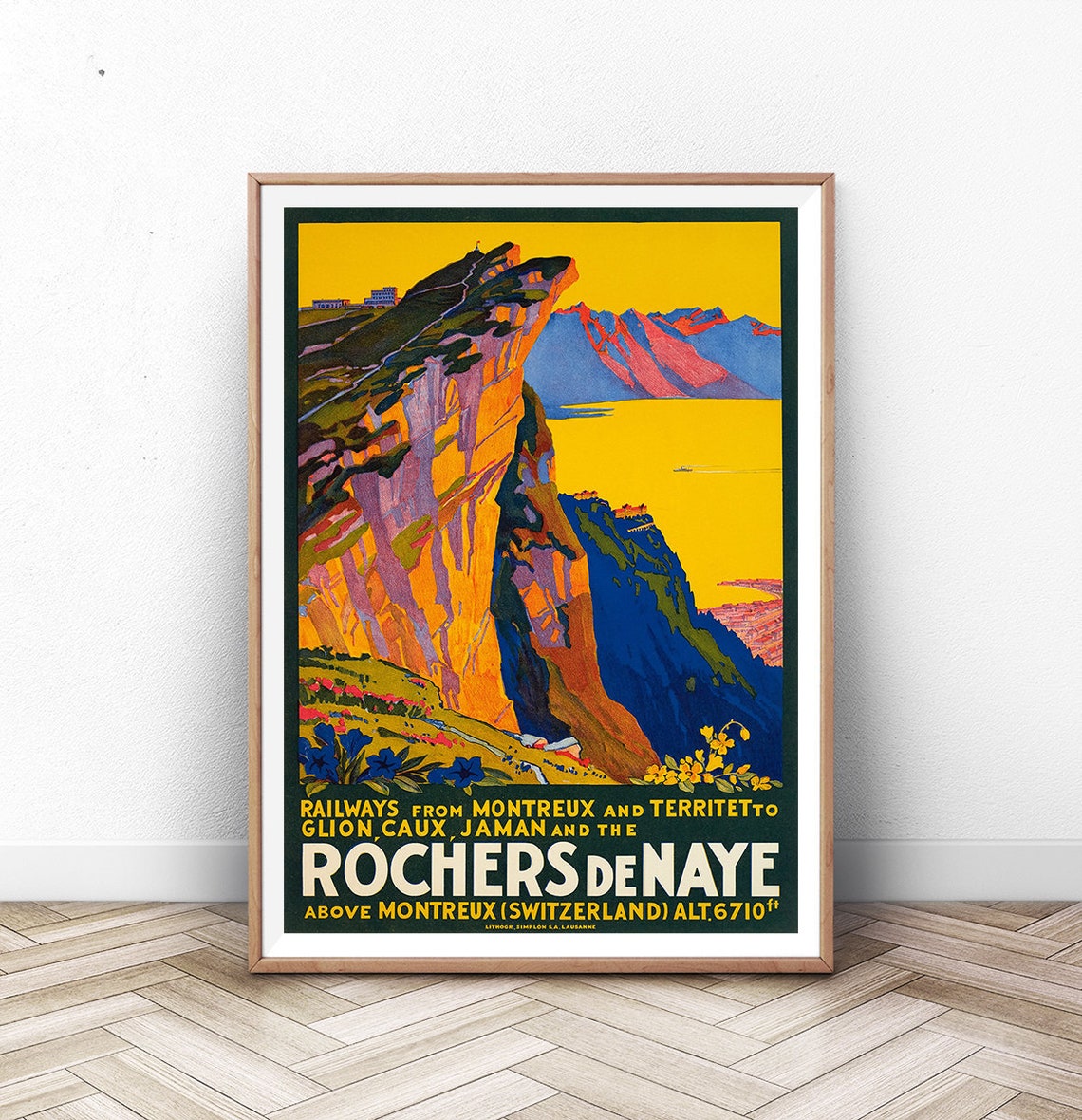 Montreux Travel Poster Paris Wall Art Swiss Art Print France Print Italy Poster Mountain Poster Vintage Travel Summer Wall Art