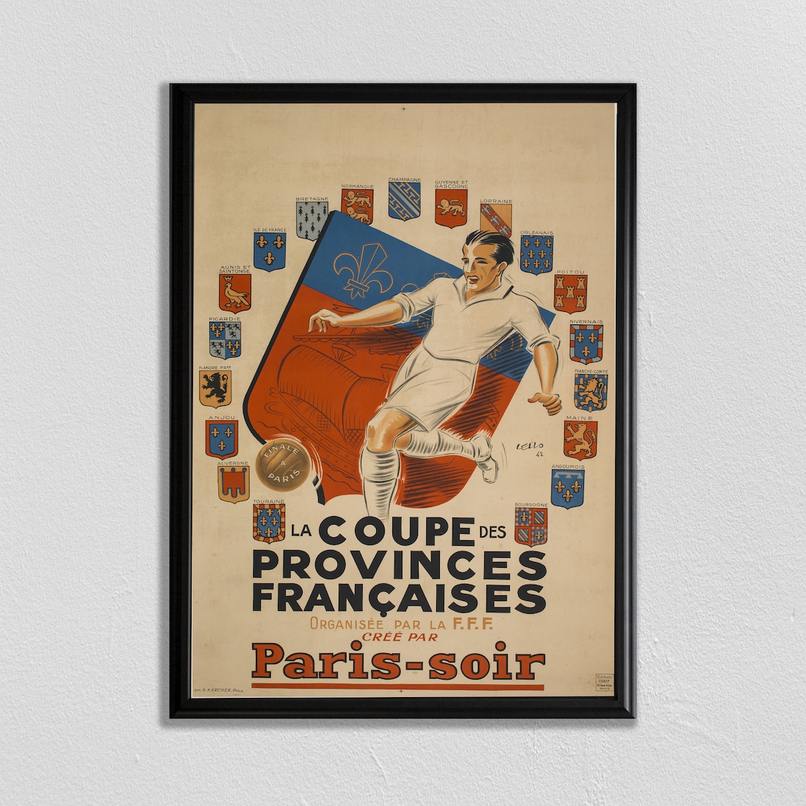 Soccer World Cup Football Poster, Sports Wall Art Print