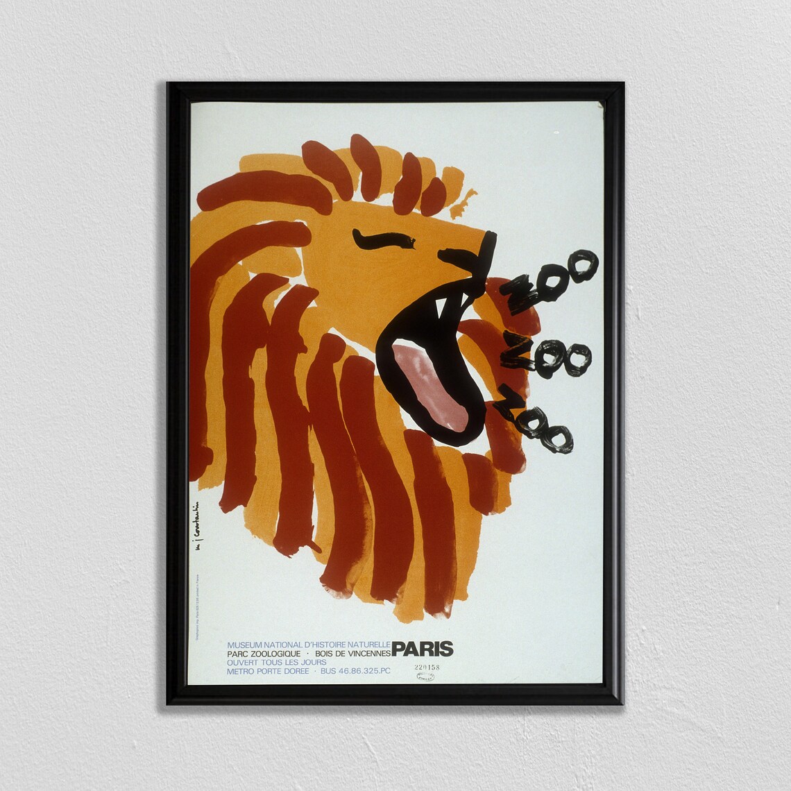 Lion Vintage Zoo Poster, Animal Nursery Art