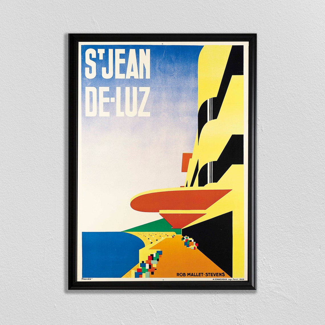 Saint Jean de Luz Art Deco Beach Poster by Rob Mallet Stevens