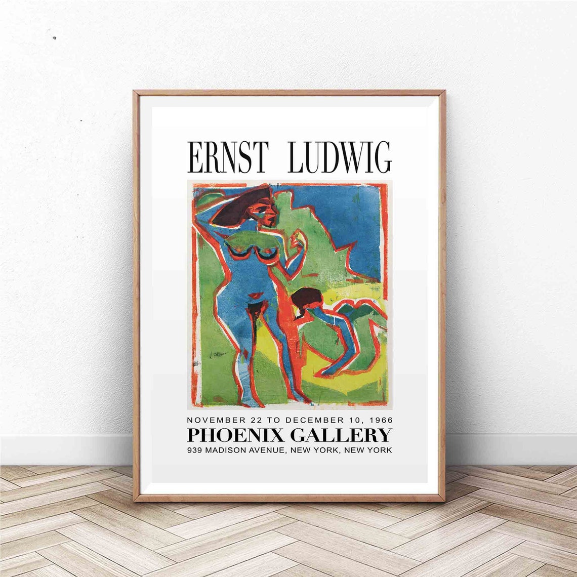 Ernst Ludwig 1966 Phoenix Gallery Colorful Expressionist Poster