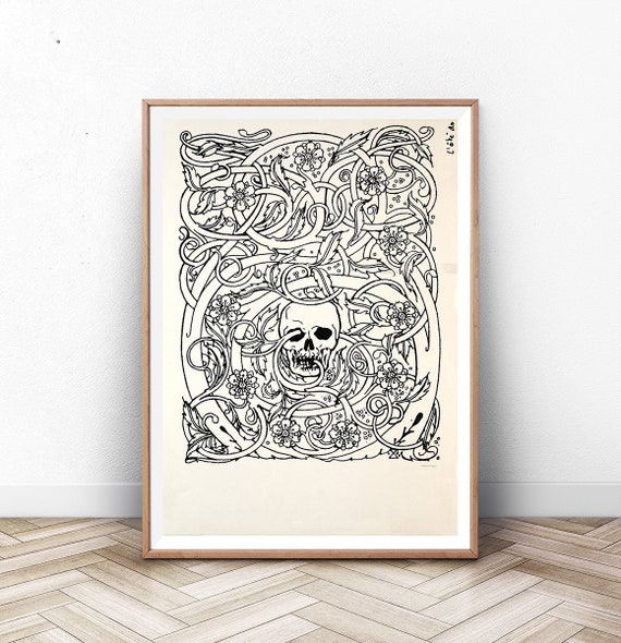 Skull Art Psychedelic Poster Hippy Art Work Hippy Art Concert Poster Band Poster Psychedelic Art Print Cannabis Art Work