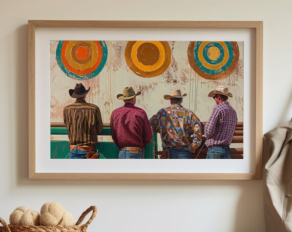 Cowboy Rodeo Wall Art Print, Rugged West