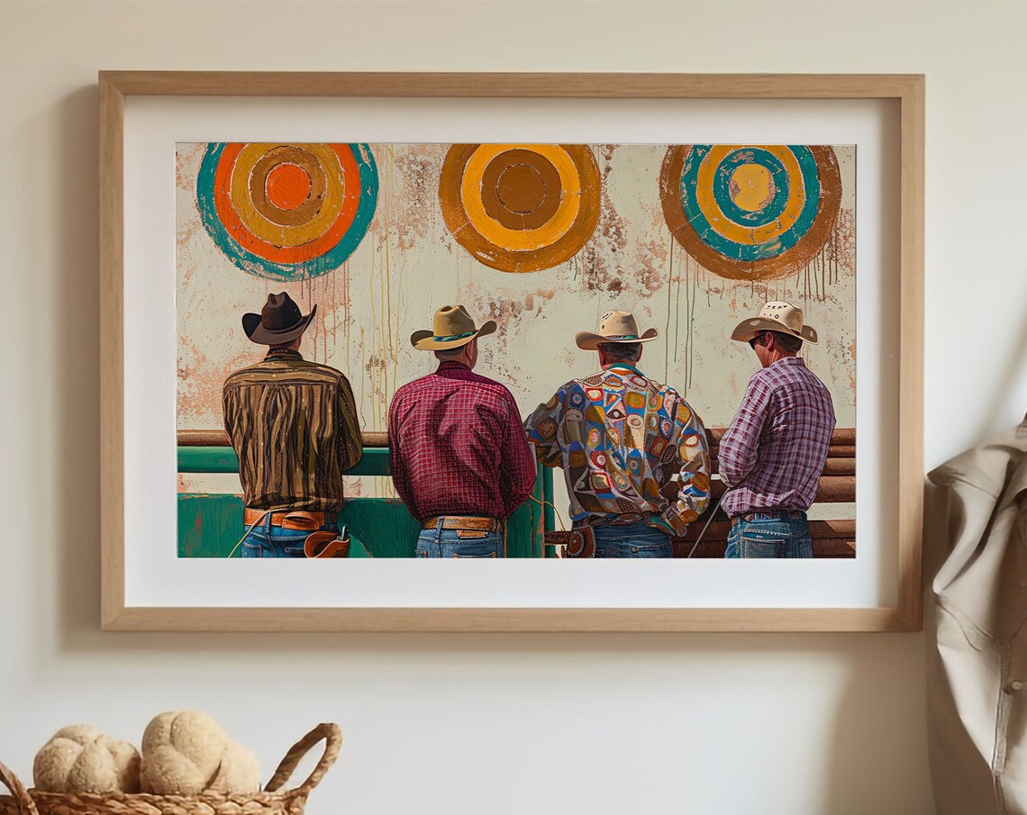 Cowboy Rodeo Wall Art Print, Rugged West