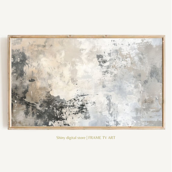 Frame Tv Art Neutral Muted Minimalist Abstract Painting Tv