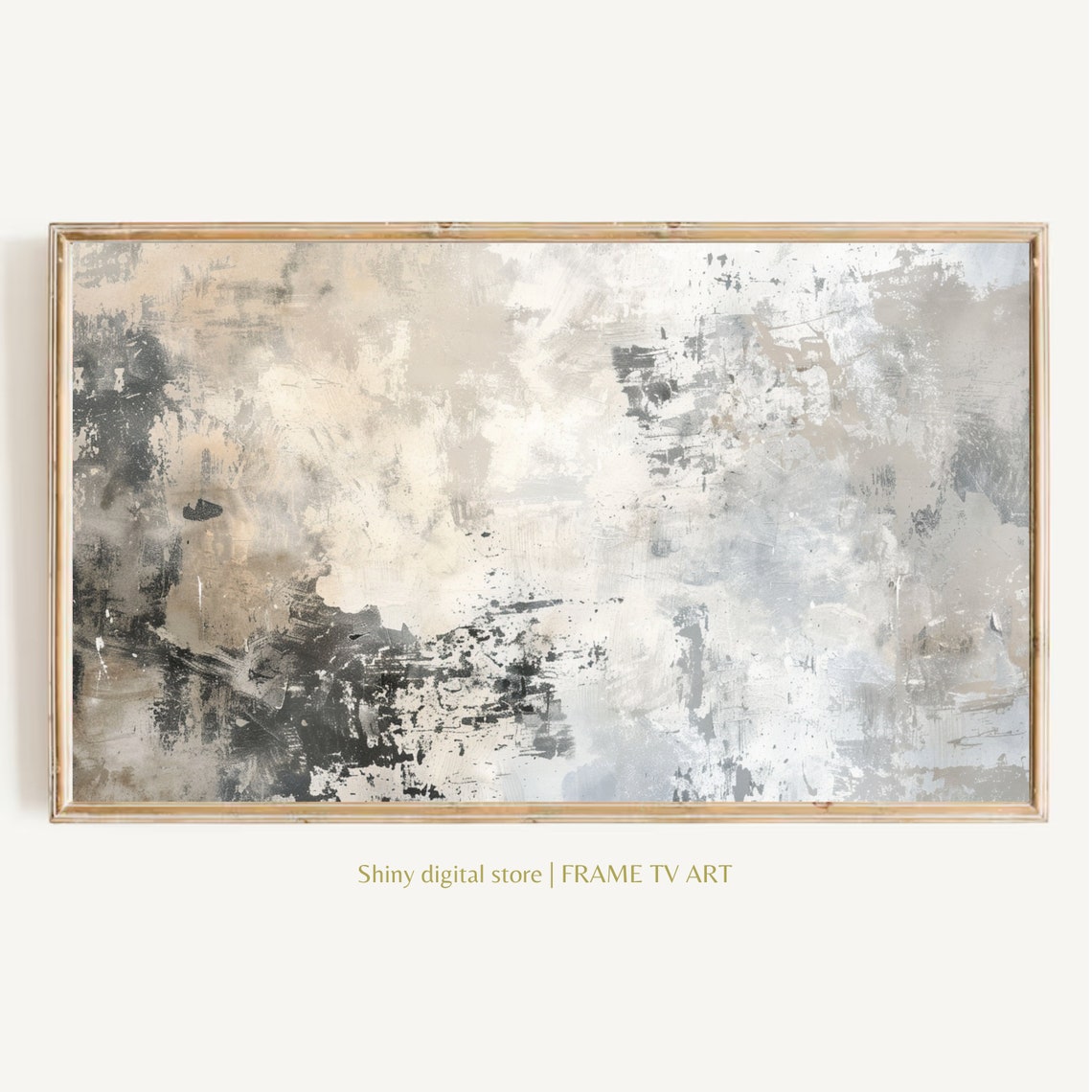 Frame Tv Art Neutral Muted Minimalist Abstract Painting Tv