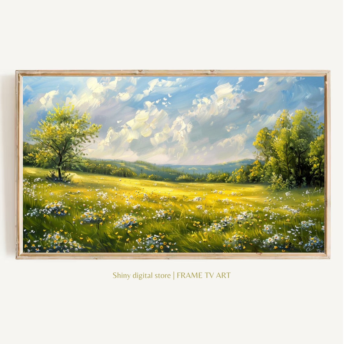 Field Of Flowers Frame Tv Art Spring Flowers Spring Art Wildflower Painting Tv Art Flower Decor Frame Tv Art Wildflower Oil Painting