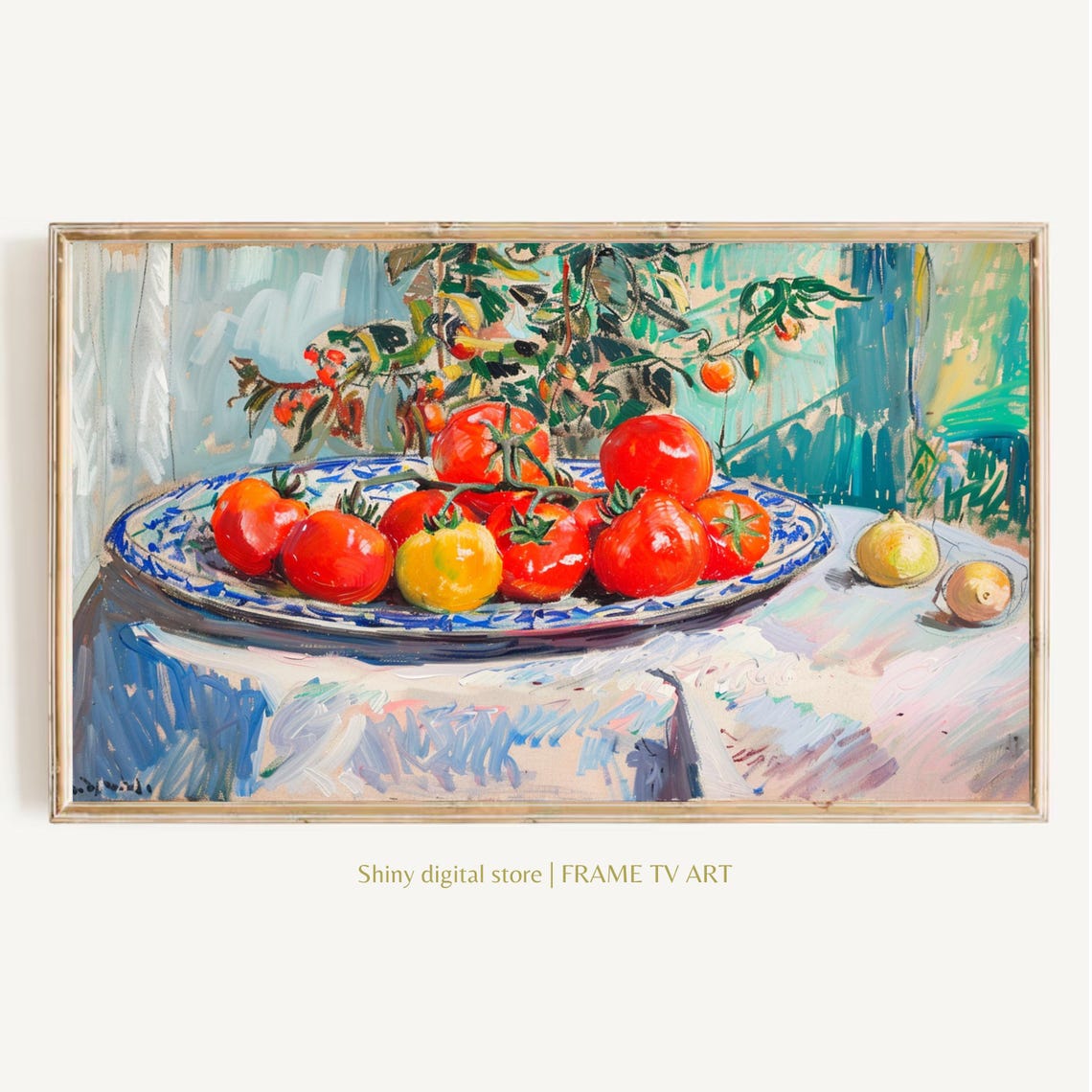 Red Tomatoes On Platter Impressionist Kitchen Still Life Poster