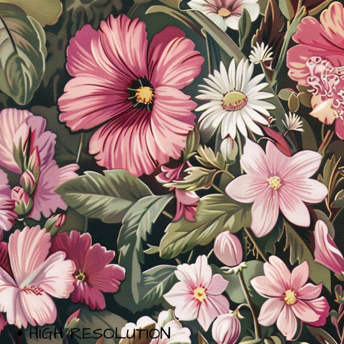 Frame Tv Art Pink Wildflowers Spring Field Of Flowers Tv Art Vintage Meadow Floral Tv Art Cottagecore Tv Art - Image 3
