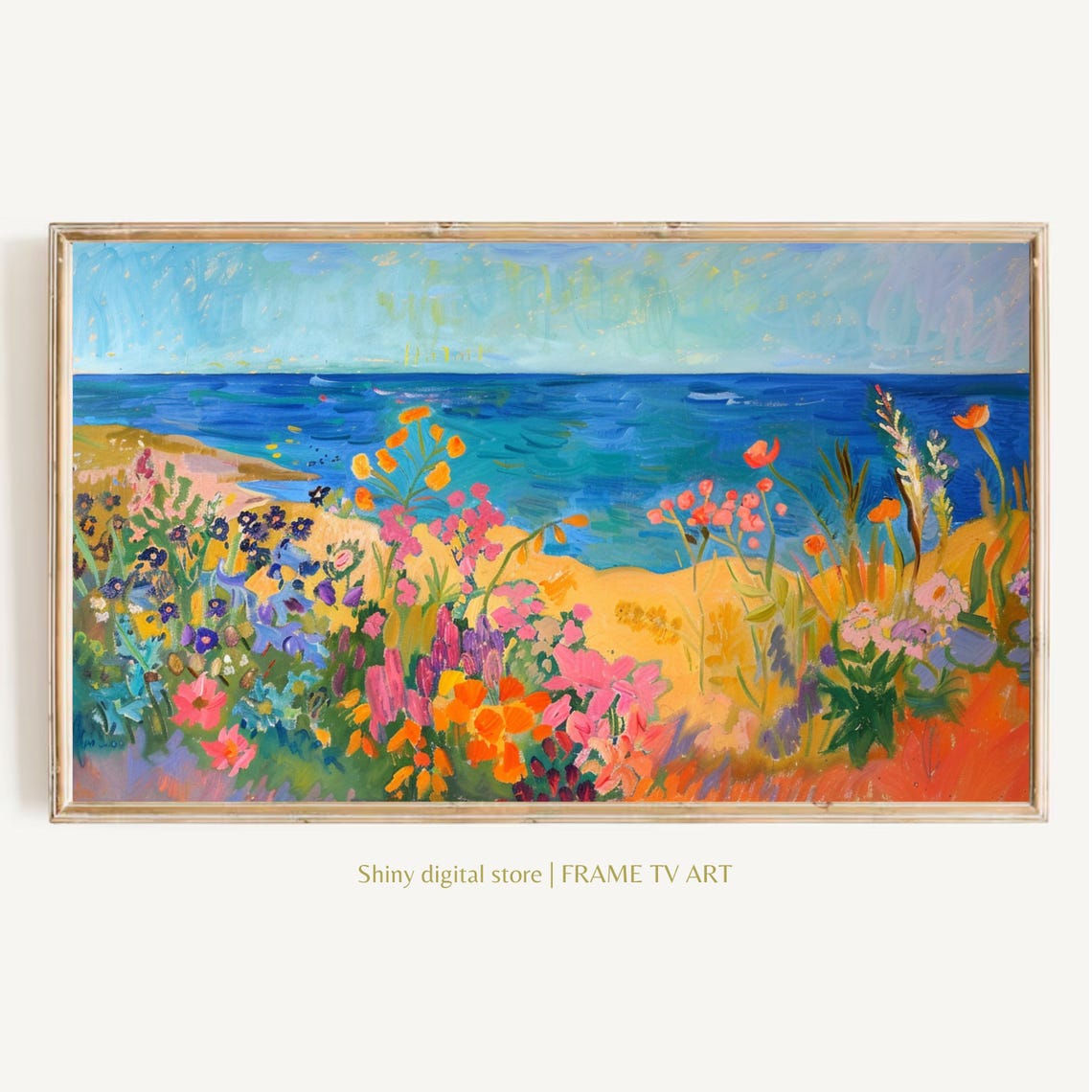 Coastal Wildflower Tv Art Summer Tv Art Frame Tv Art Spring Tv Art Wildflower Art Beach Decor Vintage Beach Tv Art Floral Art